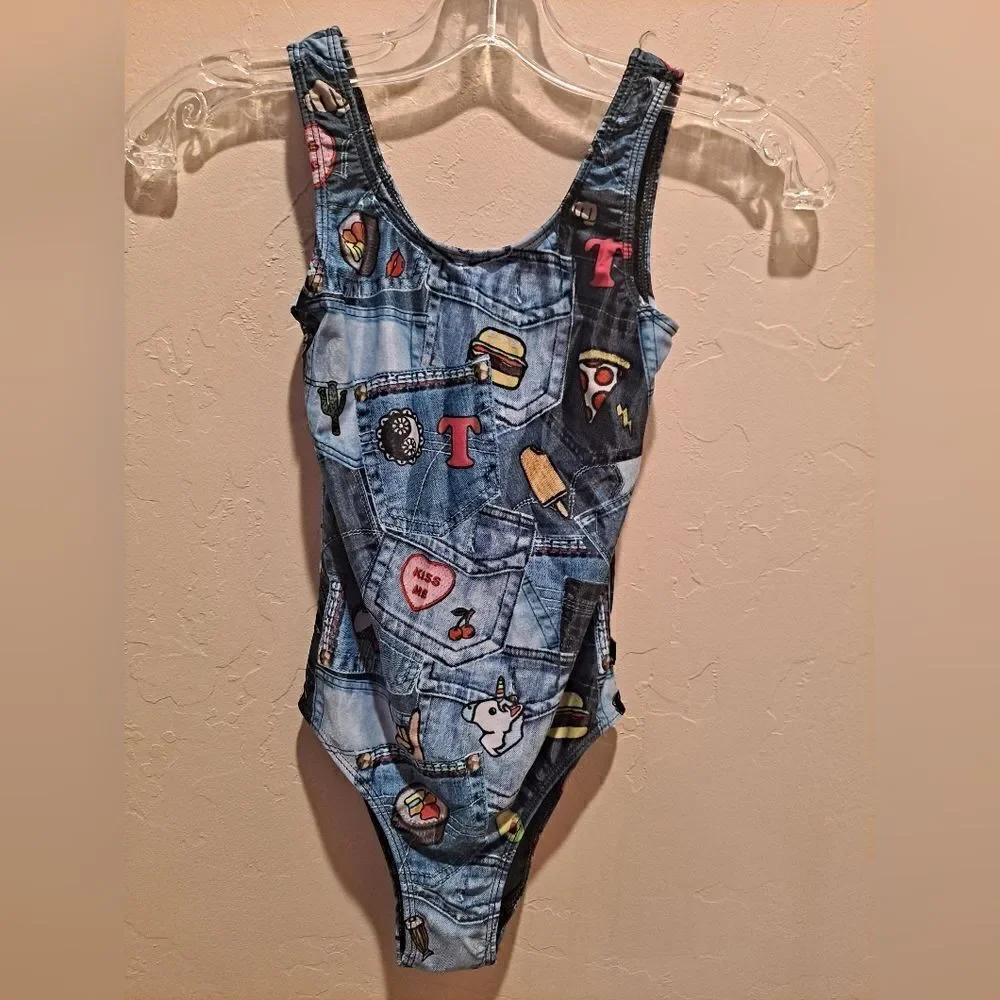 Terez Pocket Print One-Piece Swimsuit Size 14